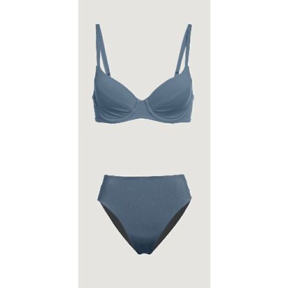 NWT Wolford Essentials Bikini Swimwear High Waisted Set Pacific Blue S - Picture 2 of 16